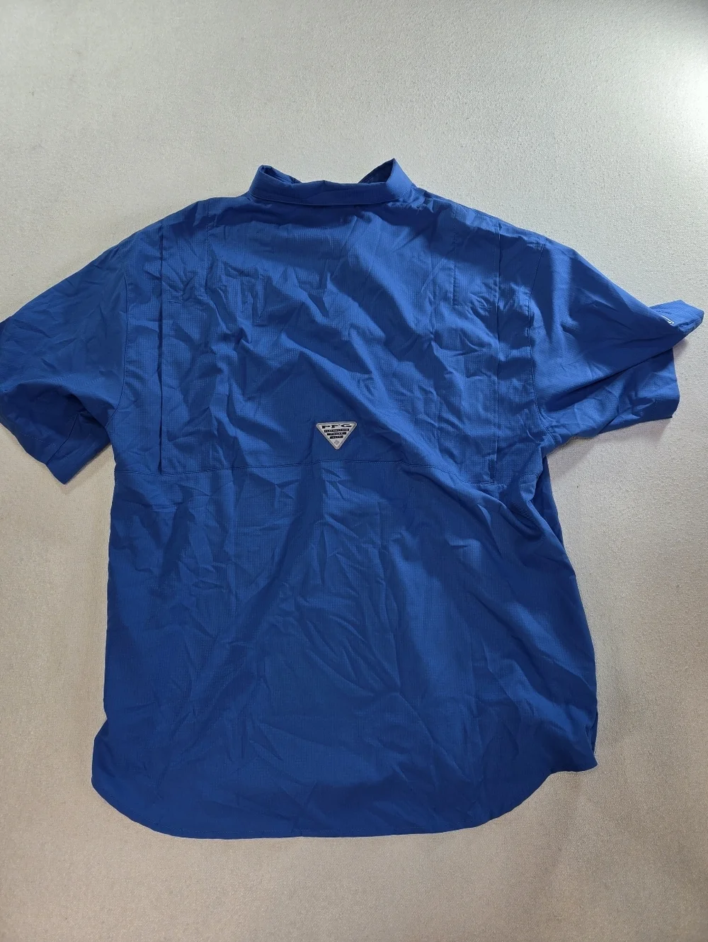 Columbia PFG Shirt L Blue Fishing UPF 40 Short Sleeve NWT - Picture 9 of 10